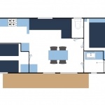 Exemple d'implantation Confort Résidence 2 Chambres - Camping île de Ré 5 étoiles