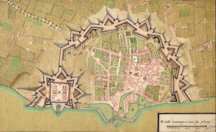 Plan des fortifications de Vauban &agrave; Saint-Martin-de-R&eacute;