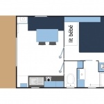 Implantation mobil-home Confort 2 Chambres* - Camping 5 étoiles L'Océan*