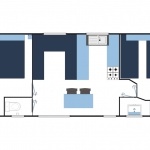 Exemple d'implantation Access 2 Chambres -  Camping L'Océan* 5 étoiles