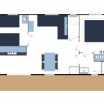 Exemple d'implantation Confort 2 Chambres - Camping L'Océan* 5 étoiles île de Ré