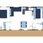 Exemple d'implantation Confort 2 Chambres - Camping L'Océan* 5 étoiles île de Ré