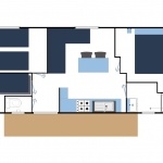 Exemple d'implantation Confort 3 Chambres - Camping L'Océan* 5 étoiles