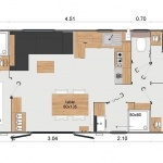Plan - Mobil-home Privilège 3 Chambres - Camping L'Océan -  5 étoiles - Ile de Ré